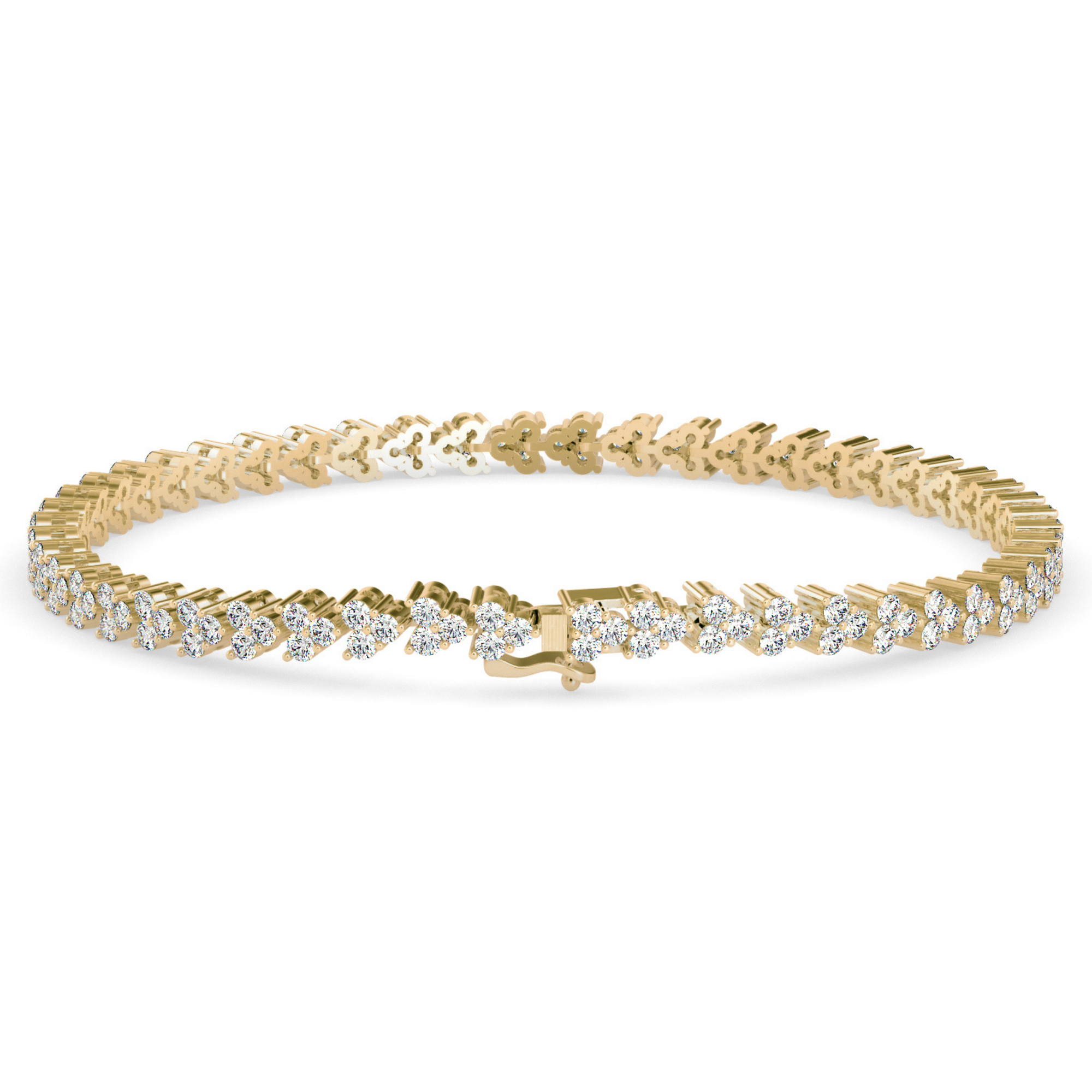 Buy Cluster Trinity Leaf Diamond Bracelet For Women